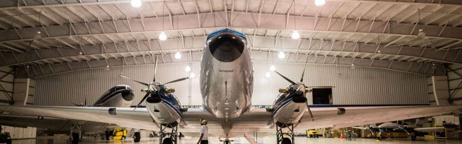 defence force plane stationed in aircraft hanger