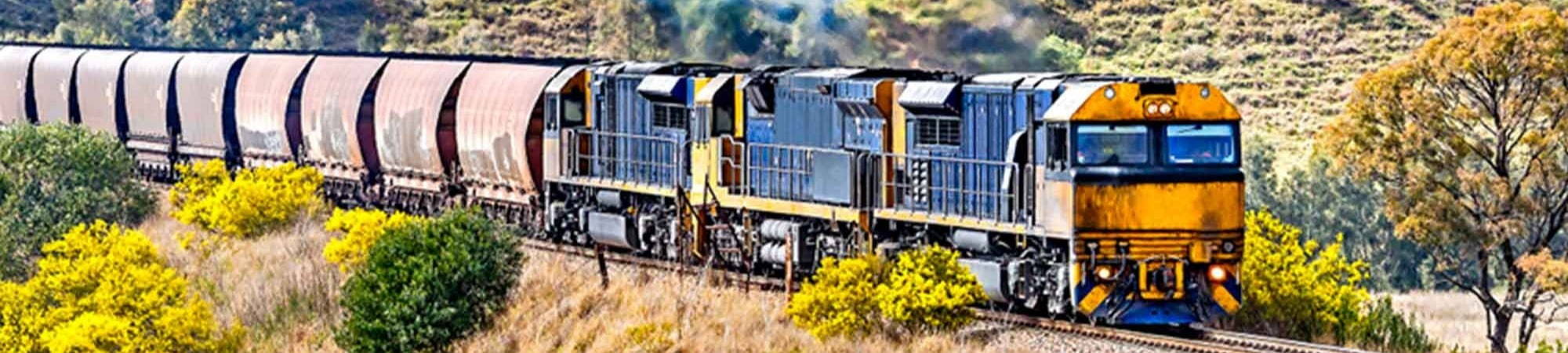 locomotive train in Australian countryside