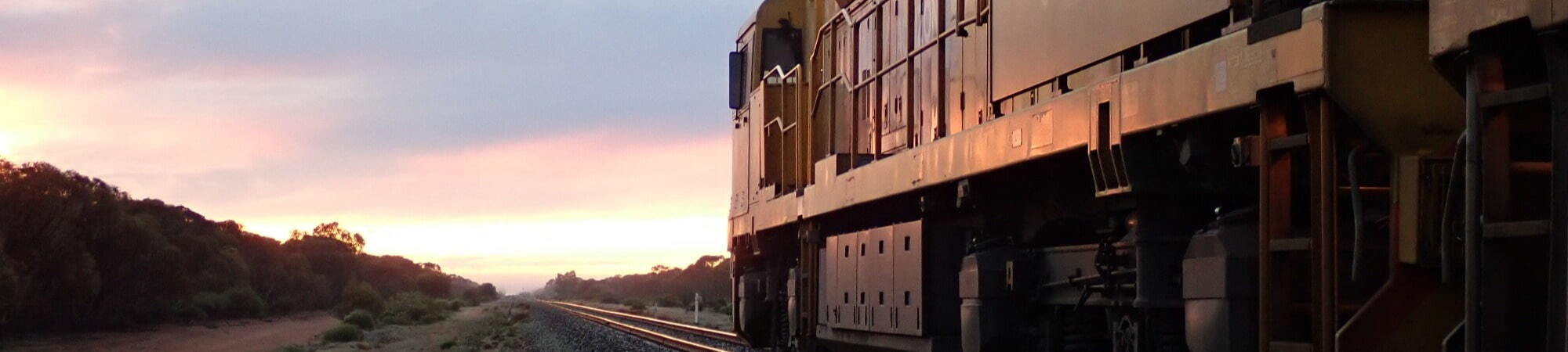 Locomotive train on tracks