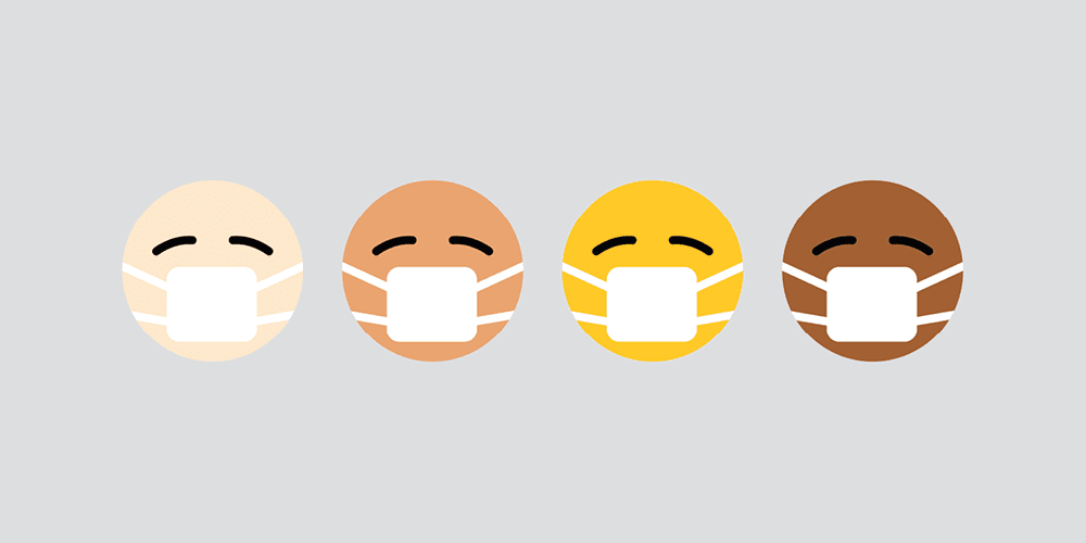 covid information for employers animation smiley faces wearing masks